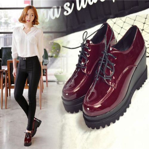 Chaussures de printemps femme en Manteau peinture ronde Wedges, étanche - collège semelle polyuréthane Ref 994991