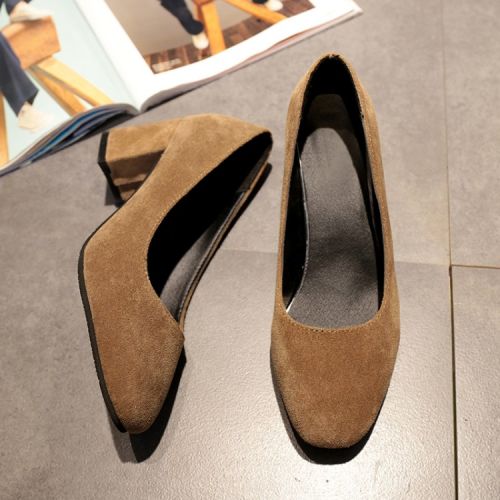 Chaussures de printemps femme en tête carrée ouverture profonde, - sexy semelle caoutchouc Ref 994996