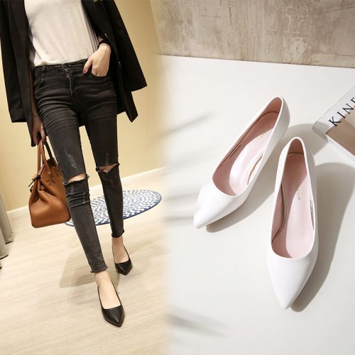 Chaussures de printemps femme en fibre Superfine pointu ouverture profonde- semelle TPR - Ref 995000