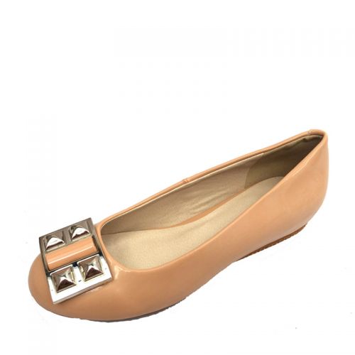 Chaussures de printemps femme en PU SHOEBOX ronde ouverture profonde, Modèles mélangées, décoration métallique - Ref 995019