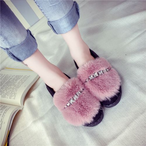 Chaussures de printemps femme en PU ronde avec perles - semelle caoutchouc Ref 995033