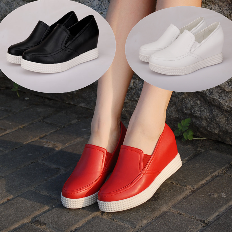 Chaussures de printemps femme en PU ronde ouverture profonde, Wedges, Génoise - doux semelle TPR Ref 995041