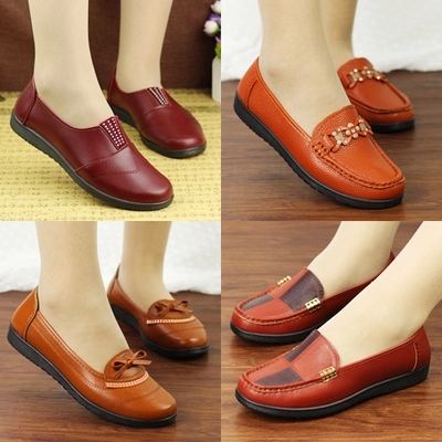 Chaussures de printemps femme en Cuir spatial ronde ouverture profonde- loisir - semelle TPR Ref 995049
