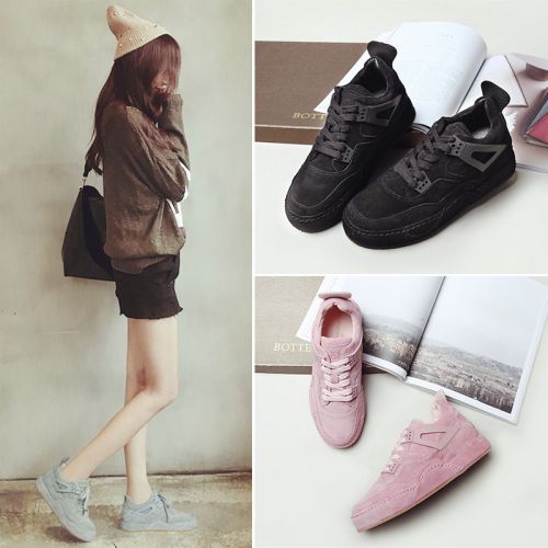 Chaussures de printemps femme dont première couche peau porc ronde avec lacets, Génoise - semelle caoutchouc Ref 9