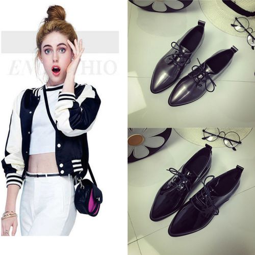 Chaussures de printemps femme en PU pointu avec lacets - doux semelle caoutchouc Ref 995059