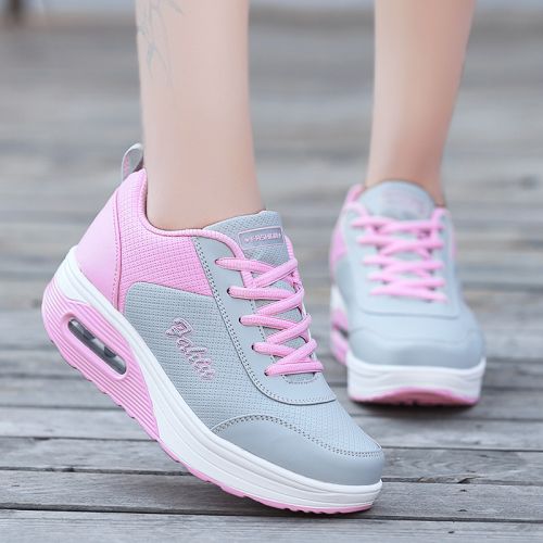 Chaussures de printemps femme en fibre Superfine ronde ouverture profonde, avec lacets, Wedges, Génoise, ét
