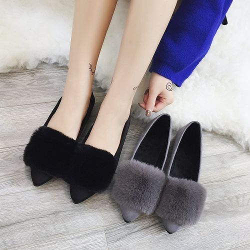 Chaussures de printemps femme en pointu ouverture profonde- semelle caoutchouc - Ref 995065