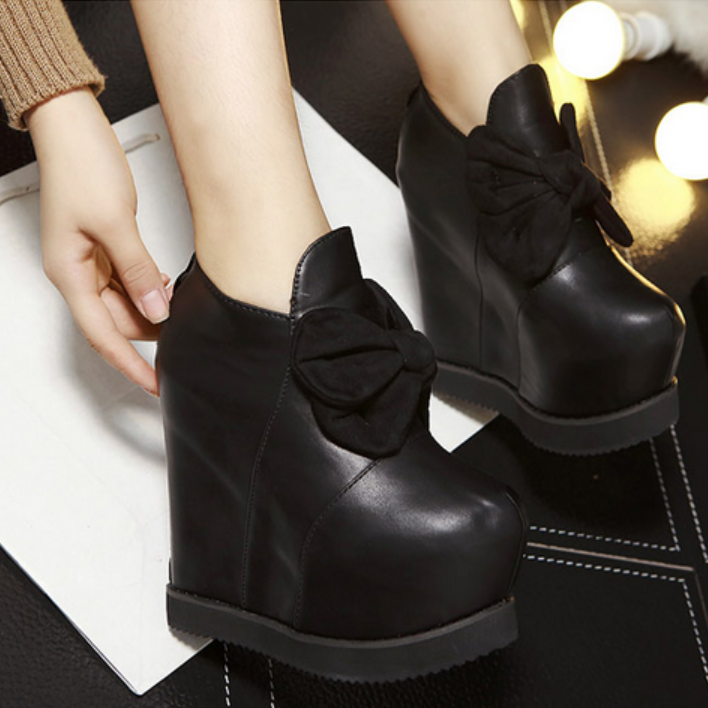 Chaussures de printemps femme en PU ronde ouverture profonde, arc, Wedges, étanche, léopard - sexy semelle caoutchouc Re