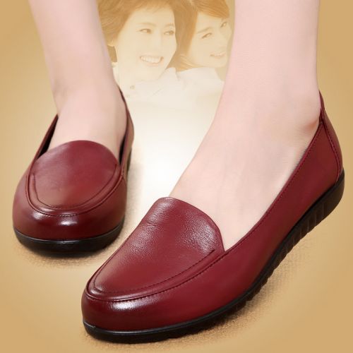 Chaussures de printemps femme en Première couche cuir H.JIE.BENCHI ronde ouverture profonde, étanche - simple semelle p