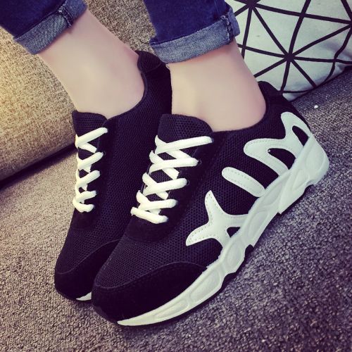 Chaussures de printemps femme en engrener ronde ouverture profonde, avec lacets - semelle plastique Ref 995127