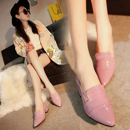Chaussures de printemps femme en PU pointu ouverture profonde, - Angleterre semelle caoutchouc Ref 995131
