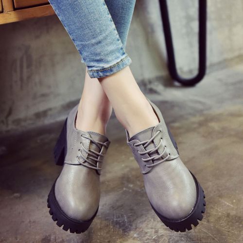 Chaussures de printemps femme en PU FURREZIO ronde ouverture profonde, avec lacets, - Angleterre semelle c