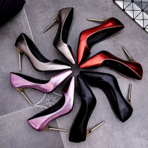 Chaussures de printemps femme en PU pointu ouverture profonde, étanche - Europe semelle caoutchouc Ref 995144