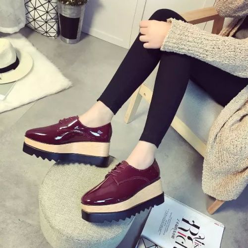 Chaussures de printemps femme en PU ronde ouverture profonde- semelle caoutchouc - Ref 995172