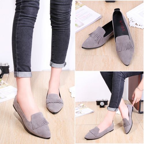 Chaussures de printemps femme en PU pointu ouverture profonde- semelle caoutchouc - Ref 995177