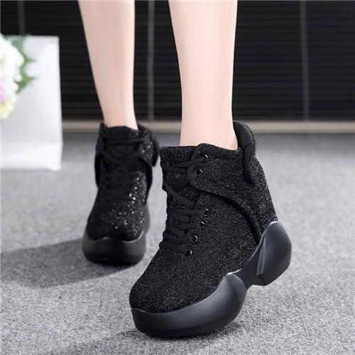 Chaussures de printemps femme en PU ronde étanche, Génoise, Wedges - collège semelle caoutchouc Ref 995206