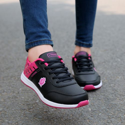Chaussures de printemps femme en engrener ronde ouverture profonde, avec lacets, Modèles mélangées - Ref 995211