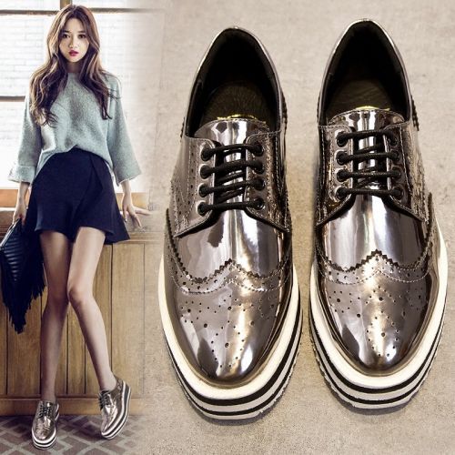 Chaussures de printemps femme en PU JIRRCCI ronde Wedges, Génoise - Angleterre semelle polyuréthane Ref 995261