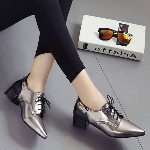 Chaussures de printemps femme en PU pointu paillette - Europe semelle caoutchouc Ref 995263
