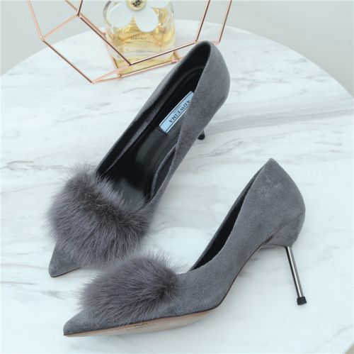 Chaussures de printemps femme en pointu ouverture profonde- semelle caoutchouc - Ref 995290