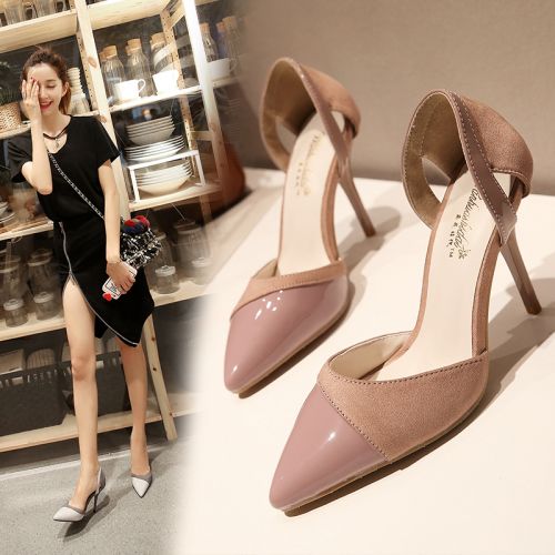 Chaussures de printemps femme en Une variété matériaux épissure pointu ouverture profonde, Modèles mélangées - sexy sem