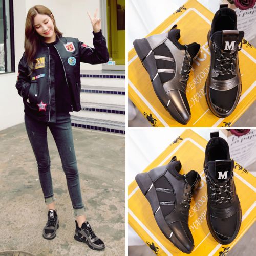 Chaussures de printemps femme en PU NEXTAG ronde avec lacets, Génoise, étanche, grille - semelle caoutchouc R