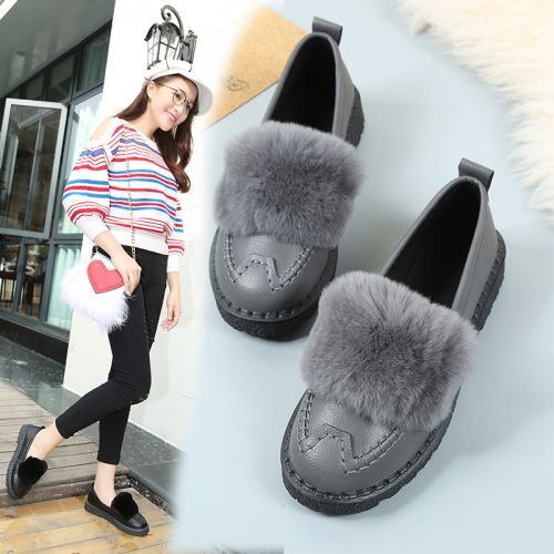 Chaussures de printemps femme en PU ronde ouverture profonde- doux - semelle caoutchouc Ref 995313