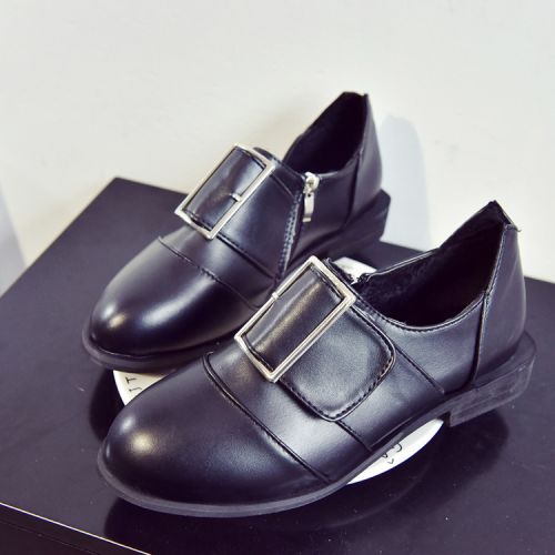 Chaussures de printemps femme en PU ronde étanche, boucle ceinture - Europe semelle caoutchouc Ref 995340