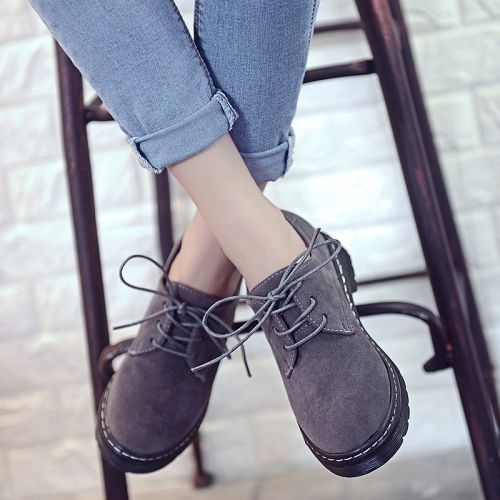 Chaussures de printemps femme en vache, Nubuck, ronde ouverture profonde, - Angleterre semelle caoutc