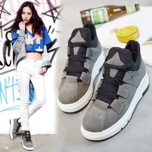 Chaussures de printemps femme en Première couche cuir ronde avec lacets - semelle polyuréthane Ref 995406