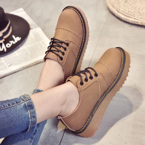 Chaussures de printemps femme en Vache revêtement cuir fendu ronde avec lacets, étanche - semelle TPR Ref 99