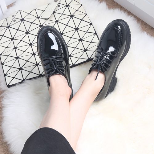 Chaussures de printemps femme en PU ronde étanche, Génoise, avec lacets - semelle polyuréthane Ref 995437