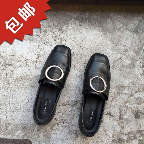 Chaussures de printemps femme en PU tête carrée - Ref 995446