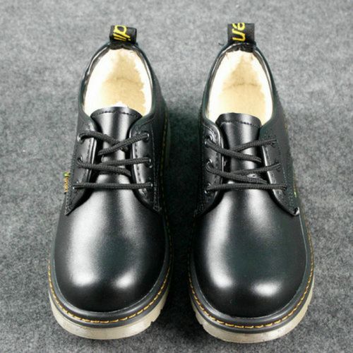 Chaussures de printemps femme en Vache revêtement cuir fendu ronde avec lacets, étanche - collège semelle TPR 