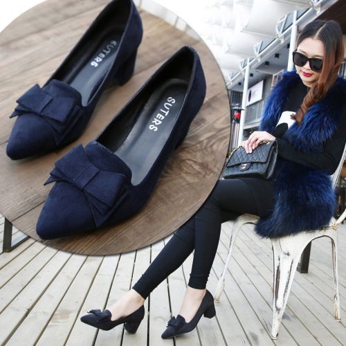 Chaussures de printemps femme en PU pointu arc - loisir semelle caoutchouc Ref 995456