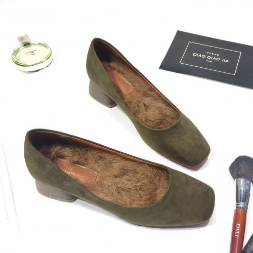 Chaussures de printemps femme en PU tête carrée - semelle fond composite Ref 995457