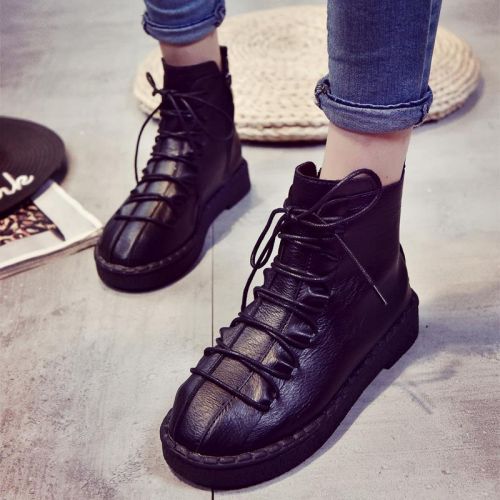 Chaussures de printemps femme en PU ronde - Angleterre semelle caoutchouc Ref 995465