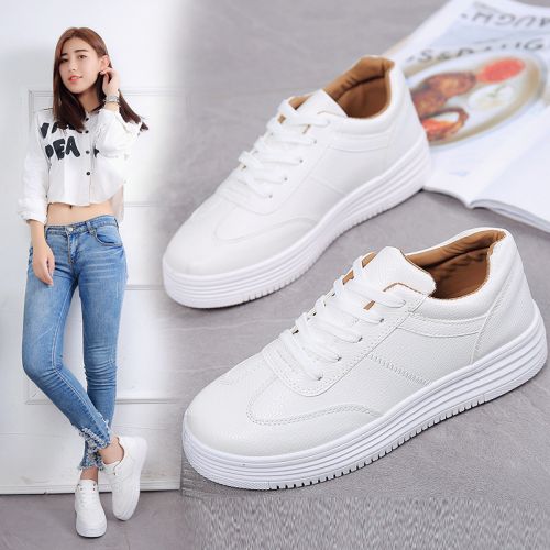 Chaussures de printemps femme en PU ronde avec lacets - semelle fond composite Ref 995475