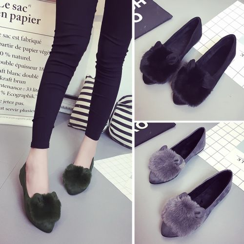 Chaussures de printemps femme en pointu ouverture profonde- semelle caoutchouc - Ref 995511
