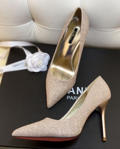 Chaussures de printemps femme en tissu Sequin pointu - Europe semelle caoutchouc Ref 995530