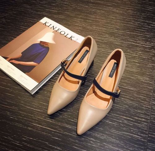 Chaussures de printemps femme en PU pointu ouverture profonde, moraillon, - semelle caoutchouc Ref 995551