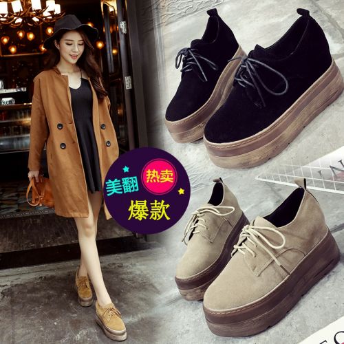 Chaussures de printemps femme en ronde avec lacets, Wedges, Génoise - semelle fond composite Ref 995557