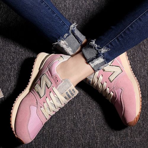 Chaussures de printemps femme en vache, Nubuck, ronde T-strap, Modèles mélangées, Génoise, étanche - semelle caoutcho