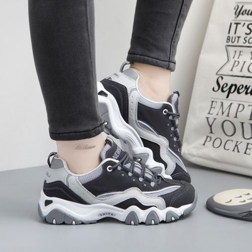 Chaussures de printemps femme en engrener ronde avec lacets, Modèles mélangées, Génoise - loisir semelle caoutchouc Ref