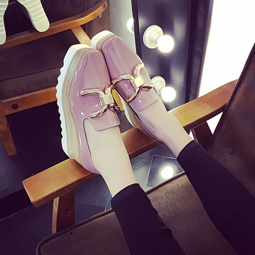 Chaussures de printemps femme en PU tête carrée - Ref 995642