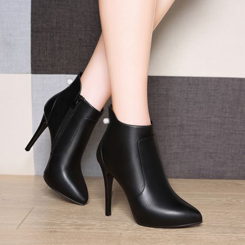 Chaussures de printemps femme en PU pointu étanche, décoration métallique - Europe semelle TPU Ref 995676