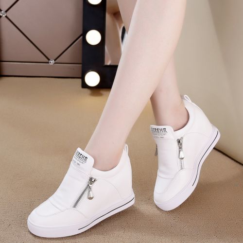 Chaussures de printemps femme en PU ronde Wedges, Génoise, étanche, décoration métallique - semelle caoutchouc Ref 995698