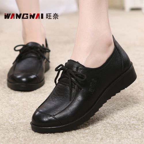 Chaussures de printemps femme en Première couche cuir ronde avec lacets, Fleurs - loisir semelle polyuréthane Ref 99