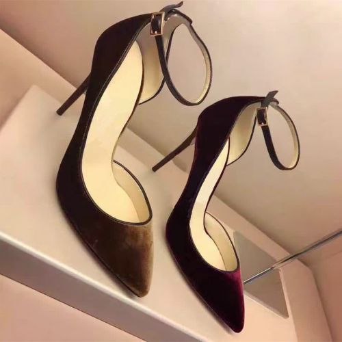 Chaussures de printemps femme en Xi Shi Cashmere DAYITU pointu ouverture profonde, moraillon, bracelet anneau pied - Euro