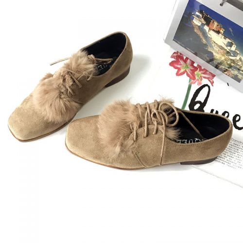Chaussures de printemps femme en tête carrée houppe, Avec une combinaison fines - Ref 995746